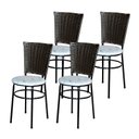Ver imagem 1 de 4 Cadeiras Preta para Mesa Hawai Marrom Assento Floral:floral Areia