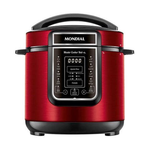 Panela de Pressão Elétrica Digital 6l Mondial Vermelho/inox Pe-60-6l-ri 220v/60hz