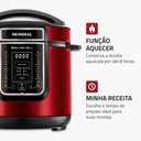 Ver imagem 2 de Panela de Pressão Elétrica Digital 6l Mondial Vermelho/inox Pe-60-6l-ri 220v/60hz