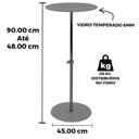 Ver imagem 4 de Mesa de Apoio Anm0110m Anima Office Tampo Redondo Vidro Regulagem Altura Base Vidro Temperado