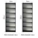 Ver imagem 3 de Kit Madesa com 2 Estantes Livreiro 6908 Preto Cor:preto