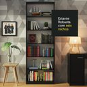 Ver imagem 6 de Kit Madesa com 2 Estantes Livreiro 6908 Preto Cor:preto