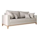 Ver imagem 5 de Sofá 3 Lugares Beny Base de Madeira Linho Cru Rr Decor