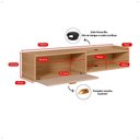 Ver imagem 5 de Rack Home Suspenso 1.20 Estante Tv 42" Bancada Flutuante 1 Porta Nicho Decoração Sala Quarto Retrô