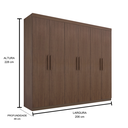 Ver imagem 2 de Guarda Roupa Casal Colibri 6 Portas Mdf Castanho