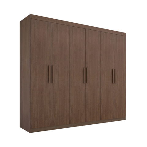 Guarda Roupa Casal Colibri 6 Portas Mdf Castanho