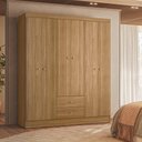 Ver imagem 1 de Guarda Roupa Casal 6 Portas 2 Gavetas Touch - Freijó