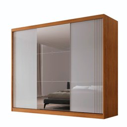 Guarda Roupa Casal Connor Mdf 3 Portas e 4 Gavetas 6 Prateleiras com Espelho Moderna Mobília - 2 Guarda Roupa Casal Connor Mdf 3 Portas e 4 Gavetas 6 Prateleiras com Espelho Moderna Mobília - 2