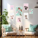 Ver imagem 2 de Kit 7 Quadors Animais Bubble Gum:moldura Branca