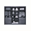 Ver imagem 3 de Guarda Roupa Casal Rizon Glass 6 Portas de Bater 8 Gavetas MDF Neve Móveis Novo Horizonte