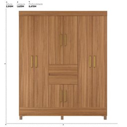 Kit Guarda Roupa Casal 8 Portas Munique Cômoda Astral - Amêndola Touch - 4