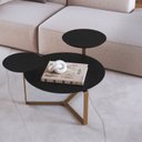 Ver imagem 1 de Mesa de Centro Orgânica Três Tampos Chanfrada 83cm Pé Metal Móvel na Caixa