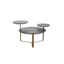 Ver imagem 4 de Mesa de Centro Orgânica Três Tampos Chanfrada 83cm Pé Metal Móvel na Caixa
