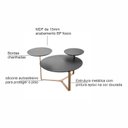 Ver imagem 5 de Mesa de Centro Orgânica Três Tampos Chanfrada 83cm Pé Metal Móvel na Caixa
