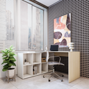 Ver imagem 2 de Escrivaninha Damasco Cor: Carvalho/Branco