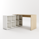 Ver imagem 1 de Escrivaninha Damasco Cor: Carvalho/Branco