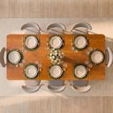 Ver imagem 2 de Conjunto de Jantar Mesa Tali 210cm e 8 Cadeiras Ema CabeCasa MadeiraOriginals Marrom/Prata