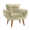 Ver imagem 3 de Kit 2 Poltrona Opala Bege Suede Decorativa para Sala Escritório Biselos-decor