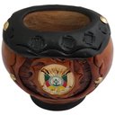 Ver imagem 5 de Cuia Artesanal de Chimarrão Estilo Uruguaia Coquinho Gajeta Brasão