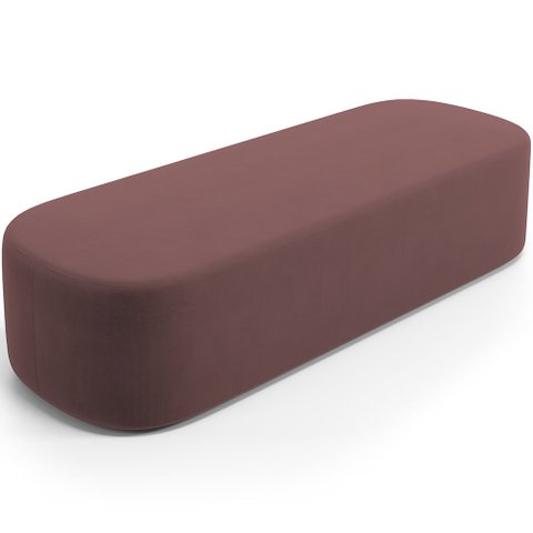 Puff Decorativo Orgânico para Living Quarto 140cm Doha W01 Suede Rosê - Lyam Decor