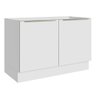 Balcão Gabinete de Pia Madesa Lux 120 cm 2 Portas (Sem Tampo) Branco/Branco Veludo - 2