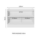Ver imagem 4 de Balcão Gabinete de Pia Madesa Lux 120 cm 2 Portas (Sem Tampo) Branco/Branco Veludo