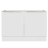 Balcão Gabinete de Pia Madesa Lux 120 cm 2 Portas (Sem Tampo) Branco/Branco Veludo - 8