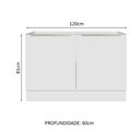 Ver imagem 3 de Balcão Gabinete de Pia Madesa Lux 120 cm 2 Portas (Sem Tampo) Branco/Branco Veludo