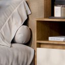 Ver imagem 3 de Mesa de Cabeceira Retrô 2 Gavetas - Mod.3042 Cor:freijó/off White