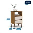 Ver imagem 7 de Mesa de Cabeceira Retrô 2 Gavetas - Mod.3042 Cor:freijó/off White