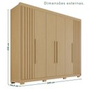 Ver imagem 3 de Guarda-Roupa Casal com Pés 100% MDF 6 Portas 6 Gavetas Granada Premium Marrom/Jequitiba