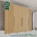 Ver imagem 7 de Guarda-Roupa Casal com Pés 100% MDF 6 Portas 6 Gavetas Granada Premium Marrom/Jequitiba