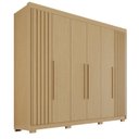 Ver imagem 2 de Guarda-Roupa Casal com Pés 100% MDF 6 Portas 6 Gavetas Granada Premium Marrom/Jequitiba