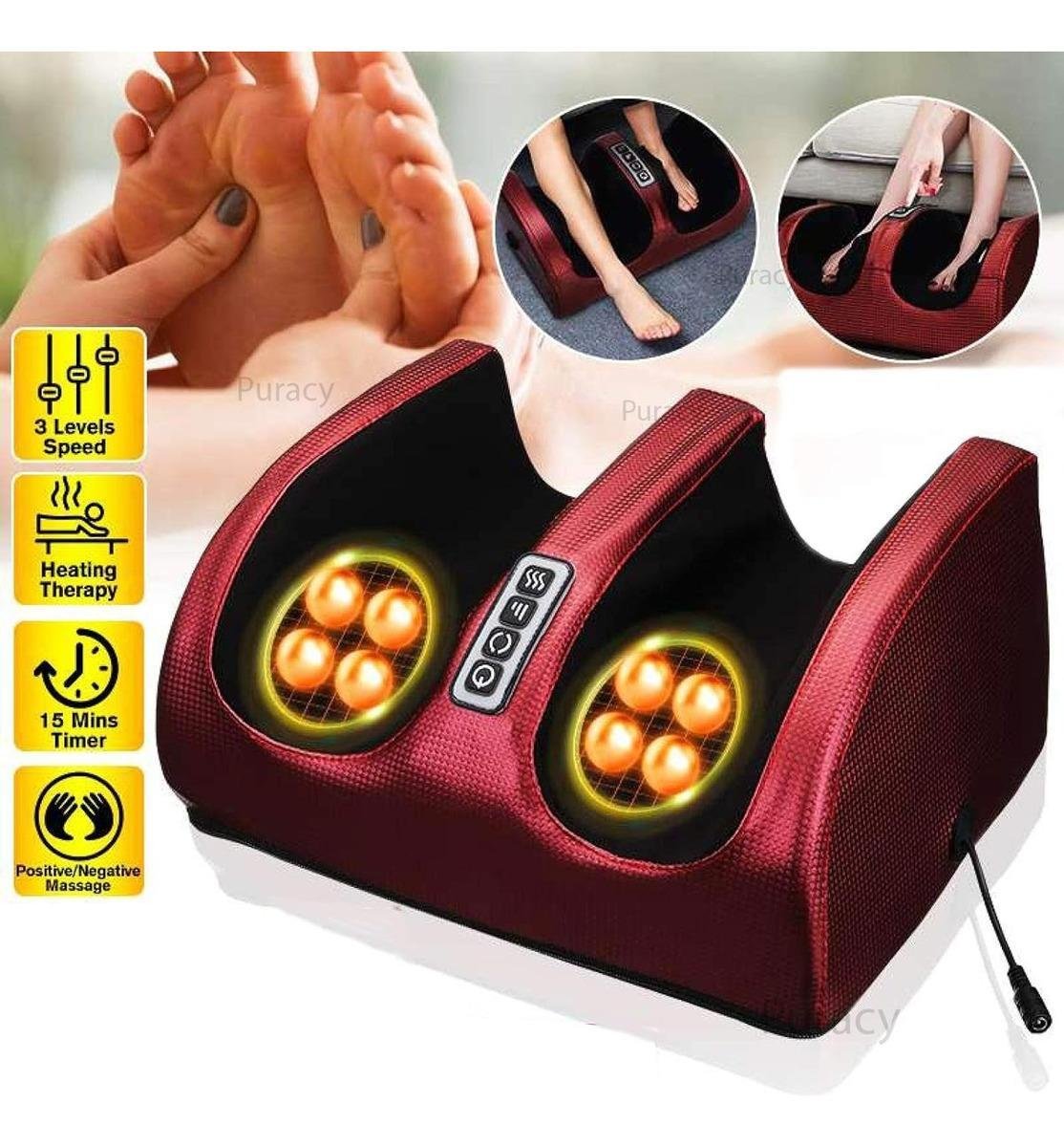 Massageador de Pés e Pernas Elétrico Shiatsu Alívio Fadiga - 4