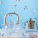 Ver imagem 3 de Chaleira Para Chá De Vidro Com Infusor - Wp Connect