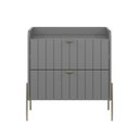 Ver imagem 5 de Mesa de Cabeceira Industrial Cinza para Cama Moriah 60cm:champagne/cinza