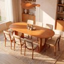 Ver imagem 1 de Conjunto Sala de Jantar 1 Mesa Oval Tali 210cm 8 Cadeiras Miriti CabeCasa MadeiraOriginals