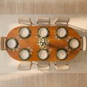 Ver imagem 2 de Conjunto Sala de Jantar 1 Mesa Oval Tali 210cm 8 Cadeiras Miriti CabeCasa MadeiraOriginals