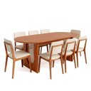 Ver imagem 3 de Conjunto Sala de Jantar 1 Mesa Oval Tali 210cm 8 Cadeiras Miriti CabeCasa MadeiraOriginals