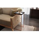 Ver imagem 3 de Mesa de Apoio Lateral para Sofá Anny Base em Metal Cobre Tampo Preto