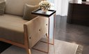 Ver imagem 3 de Mesa de Apoio Lateral para Sofá Anny Base em Metal Cobre Tampo Preto