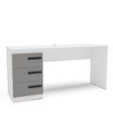 Ver imagem 2 de Mesa Escrivaninha Valência Home Office 3 Gavetas 163x77cm Cinza/Branco 250693