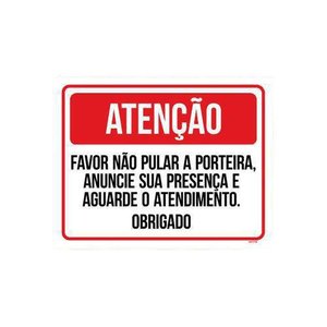 Placa Atenção Favor Não Pular A Porteira 27X35
