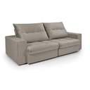 Ver imagem 2 de Sofá Retrátil Reclinável Cancún 2,90 Veludo Castanho Premium Império Estofados