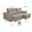 Ver imagem 5 de Sofá Retrátil Reclinável Cancún 2,90 Veludo Castanho Premium Império Estofados