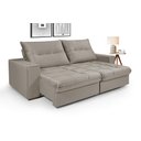 Ver imagem 1 de Sofá Retrátil Reclinável Cancún 2,90 Veludo Castanho Premium Império Estofados