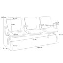 Ver imagem 6 de Cadeira Longarina 3 Lugares Aeroporto Recepção Cromado Baixa Flexi P03 Poliéster Verde - lyam Lyam D