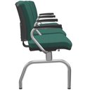 Ver imagem 3 de Cadeira Longarina 3 Lugares Aeroporto Recepção Cromado Baixa Flexi P03 Poliéster Verde - lyam Lyam D