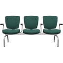 Ver imagem 1 de Cadeira Longarina 3 Lugares Aeroporto Recepção Cromado Baixa Flexi P03 Poliéster Verde - lyam Lyam D