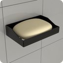 Ver imagem 1 de Porta Sabonete Adesivo De Parede Banheiro Preto DF